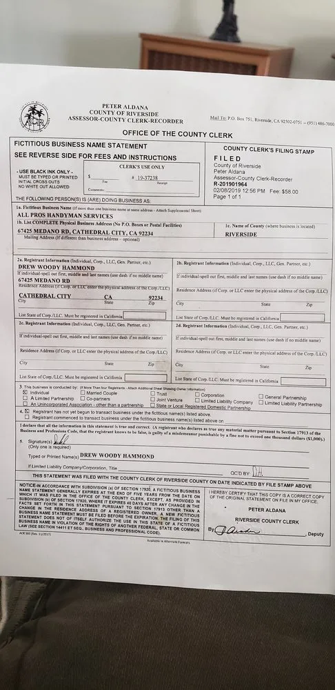 Slide of All Pros Handyman Services