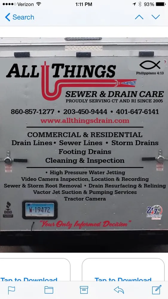 Slide of All Things Sewer And Drain Care