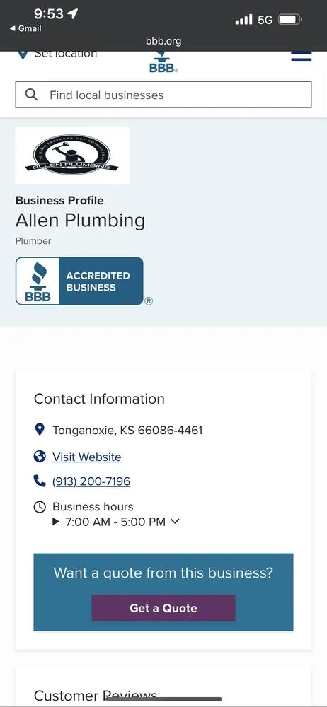 Slide of Allen Plumbing