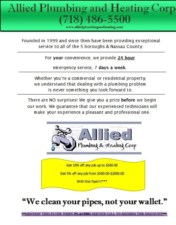 Top-rated emergency plumbing in Middle Village, NY by Allied Plumbing & Heating