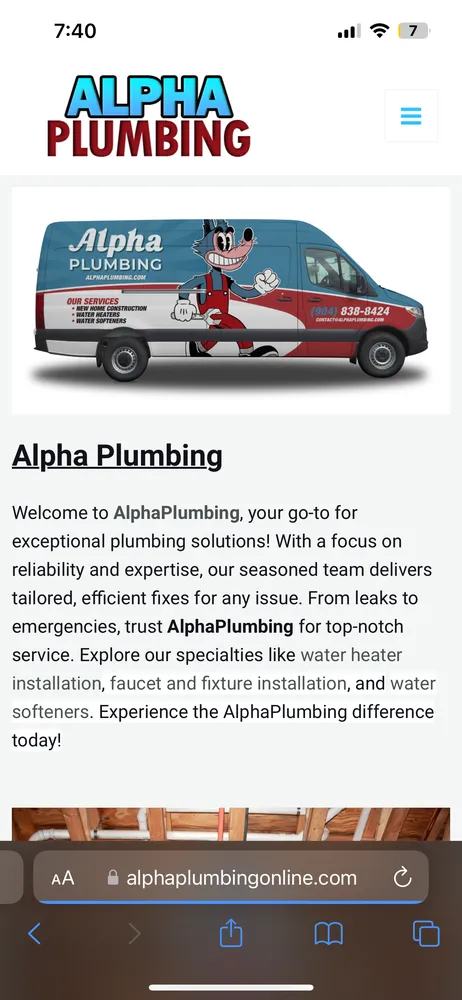 Slide of Alpha Plumbing