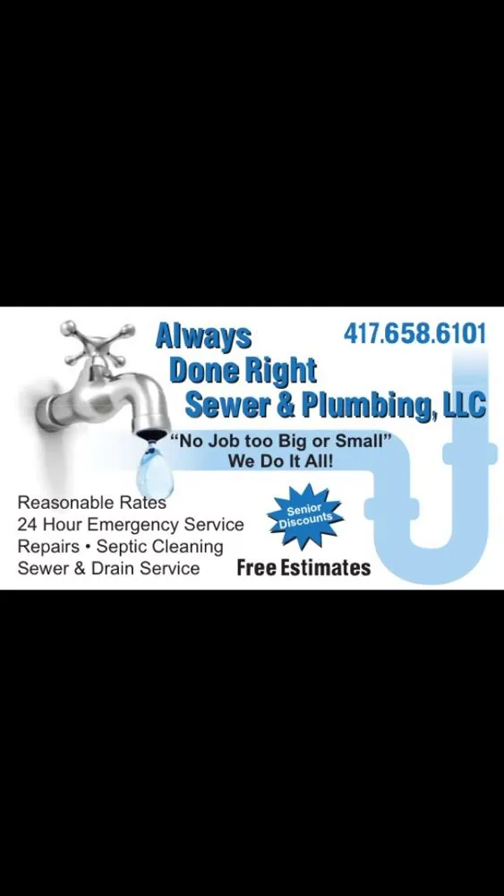 Slide of Always Done Right Sewer & Plumbing