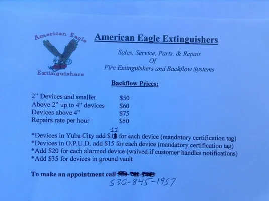 American Eagle Extinguishers & Backflows