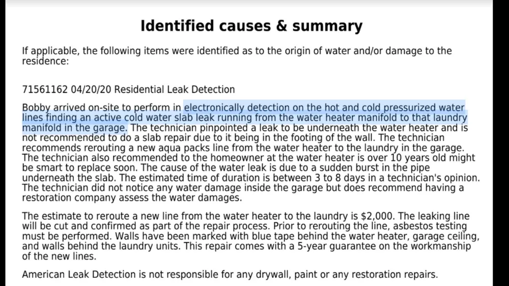 Slide of American Leak Detection of Orange County