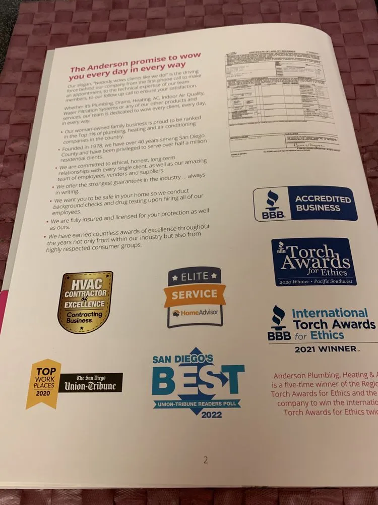 Slide of Anderson Plumbing, Heating & Air