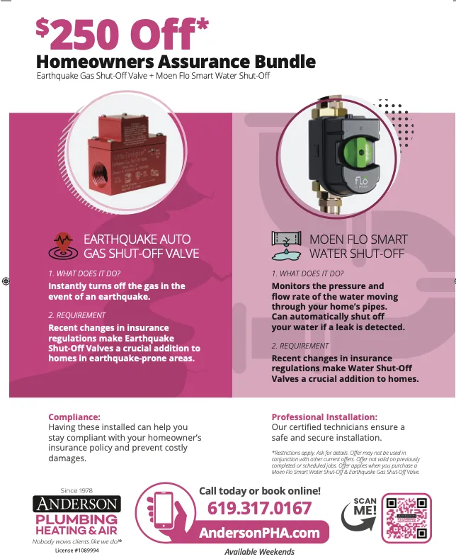 Quality leak detection experts serving San Marcos, CA - Anderson Plumbing, Heating & Air