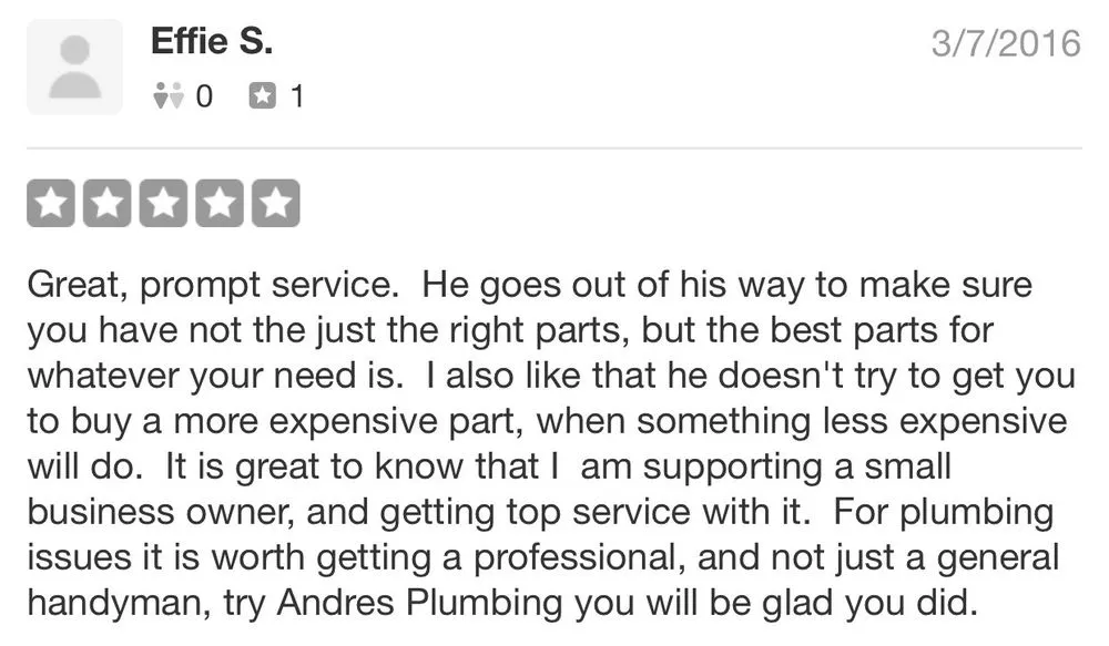 Slide of Andres Plumbing