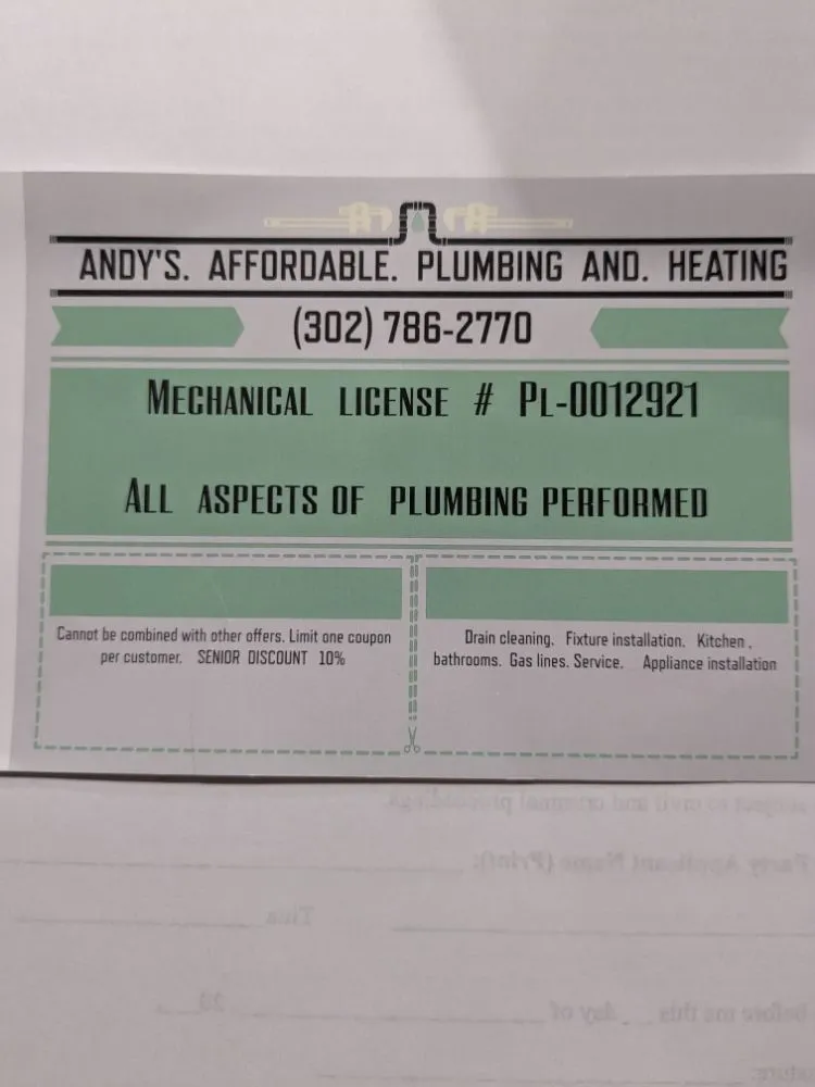 Slide of Andy's Affordable Plumbing and Heating