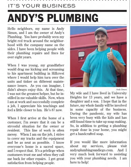 Slide of Andys Plumbing