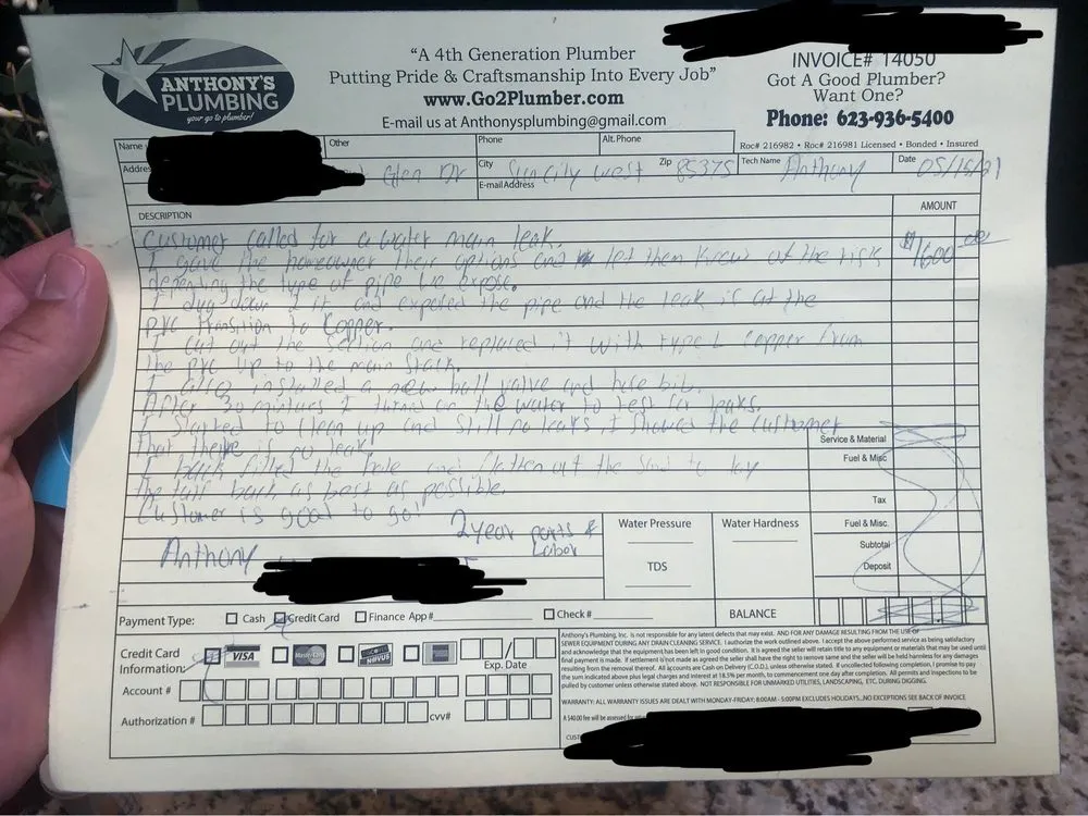 Slide of Anthony's Plumbing