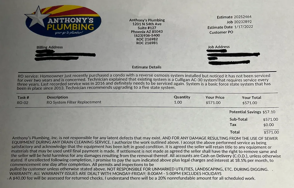 Slide of Anthony's Plumbing