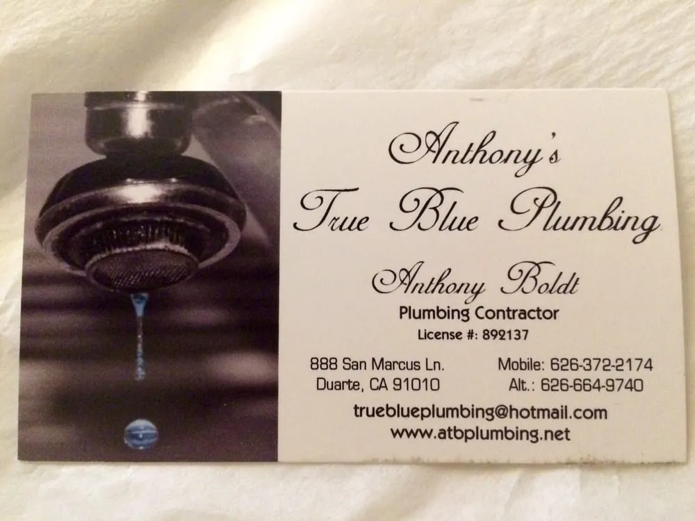 Slide of Anthony's True Blue Plumbing