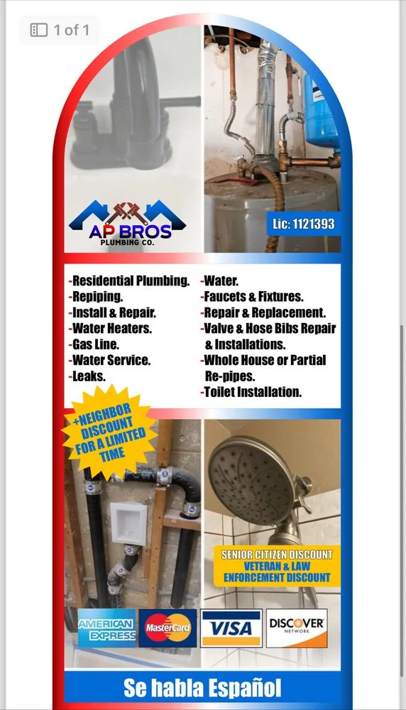 Slide of AP Bros Plumbing