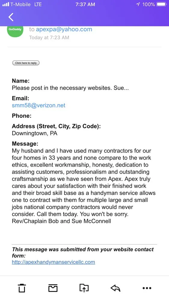 Slide of Apex Handyman Service