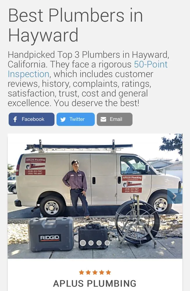 Slide of APLUS Plumbing