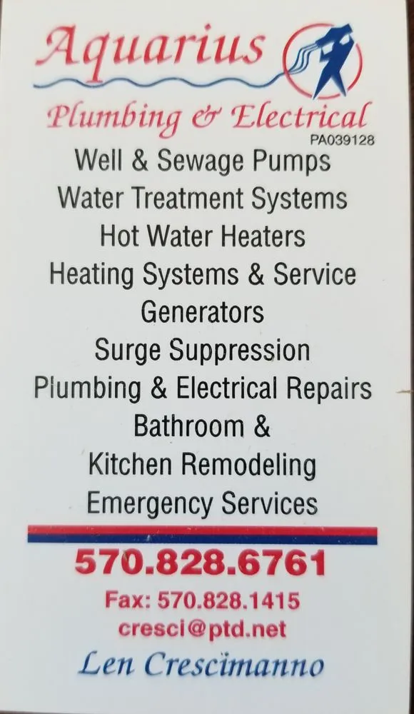 Affordable emergency plumbing experts serving Dingmans Ferry, PA - Aquarius Plumbing & Electric