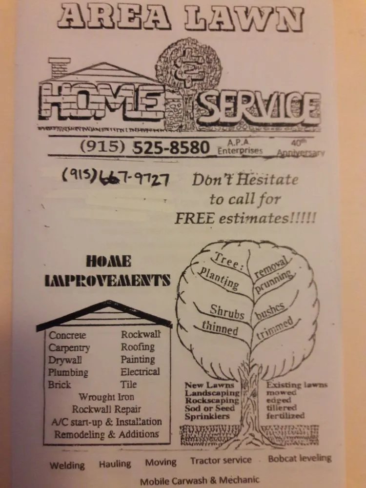 Slide of Area lawn and home service