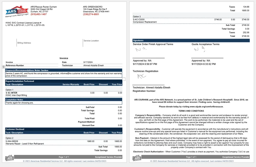 Slide of ARS / Rescue Rooter Raleigh