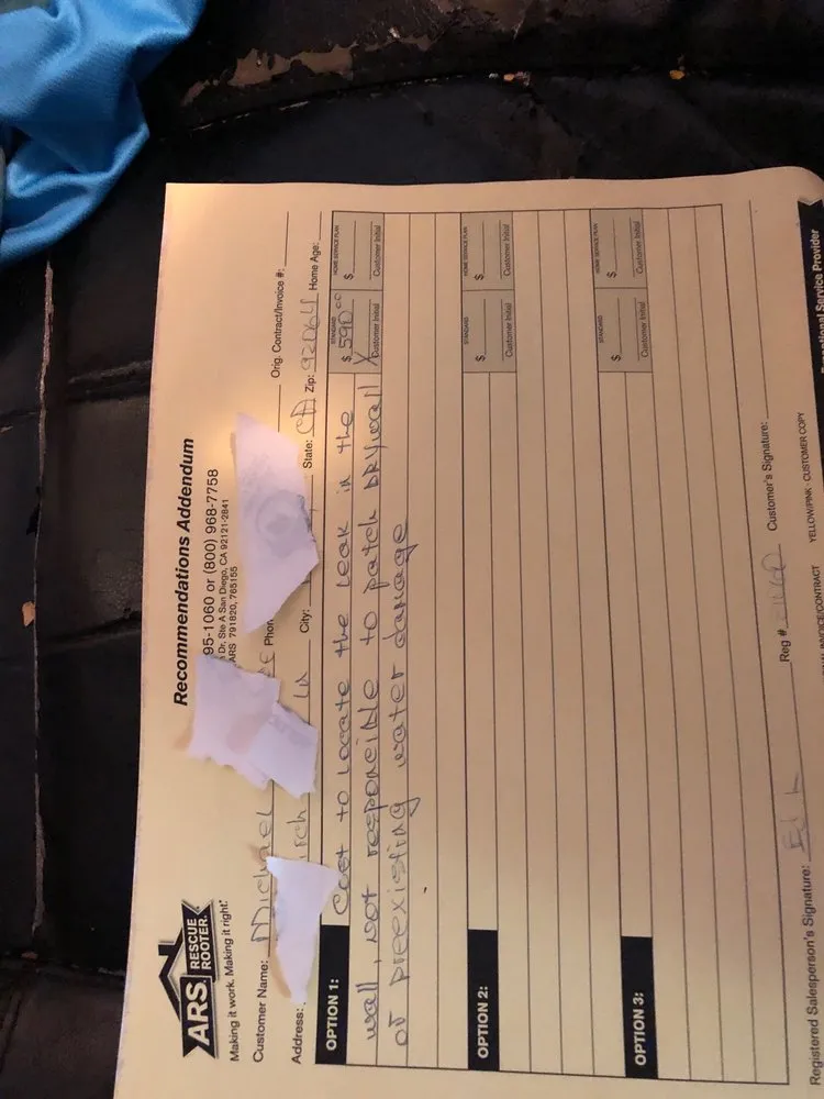 Slide of ARS / Rescue Rooter