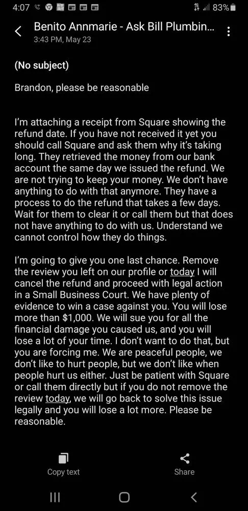 Slide of Ask Bill's Plumbing