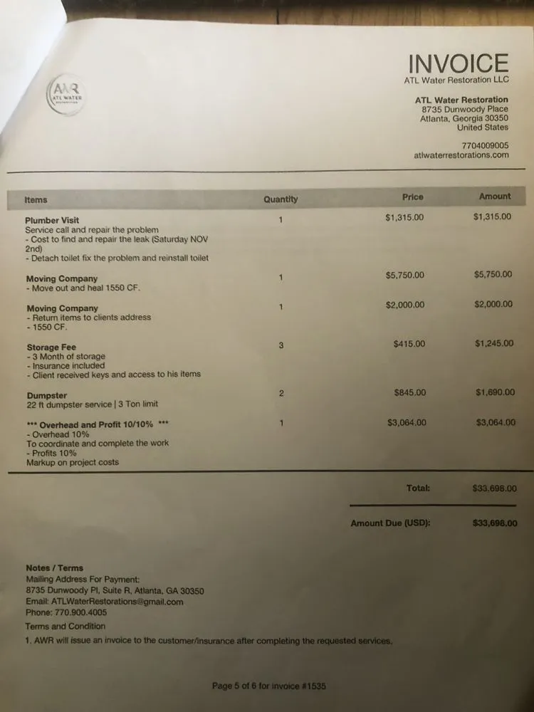 Slide of ATL Water Restoration