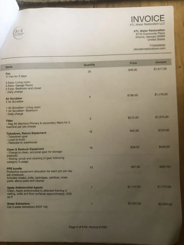 Slide of ATL Water Restoration