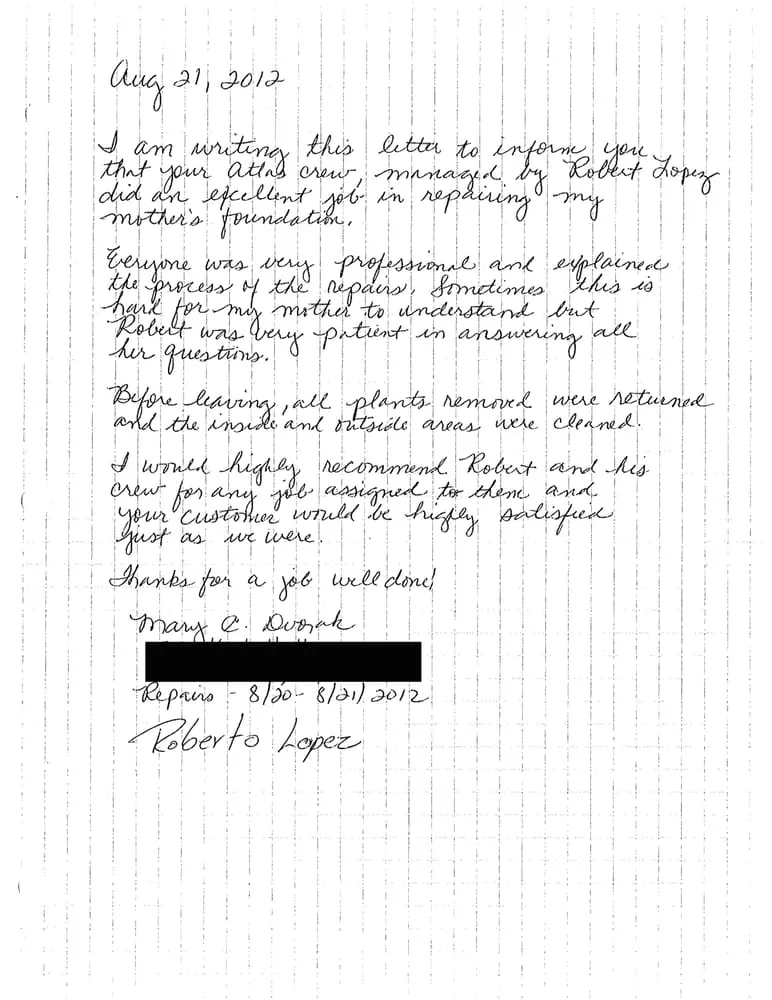 Slide of Atlas Foundation Repair