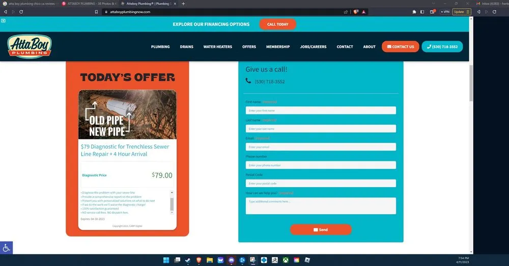 Slide of AttaBoy Plumbing