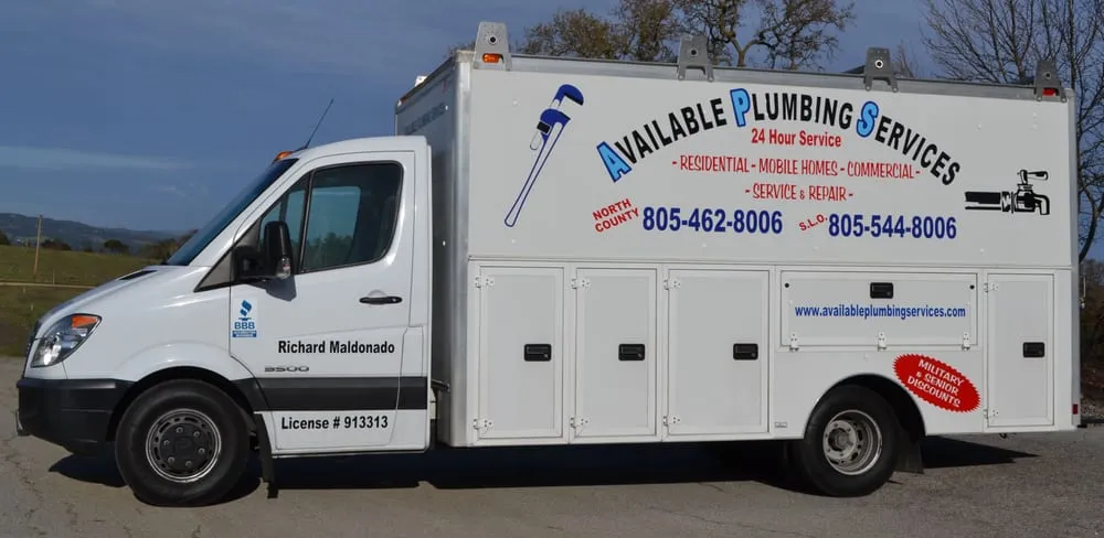 Slide of Available Plumbing Services