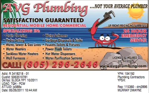 Slide of AVG Plumbing