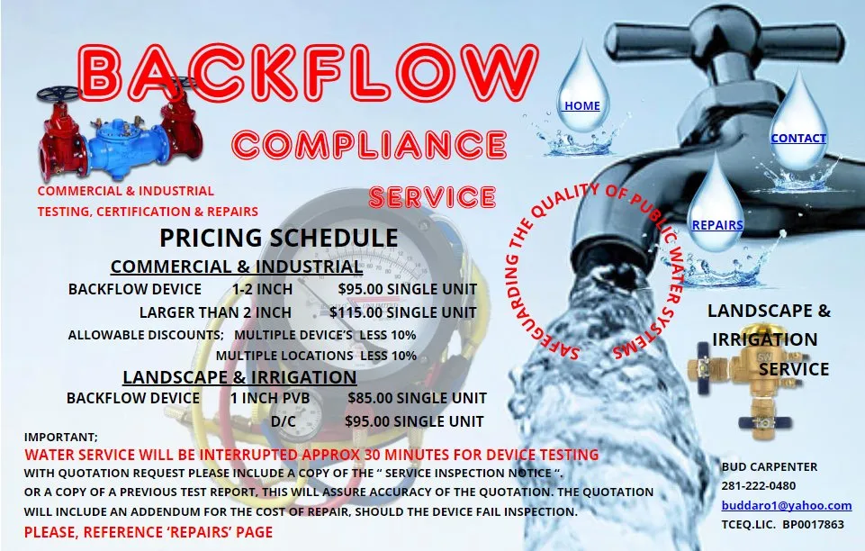 Slide of Backflow Compliance Service