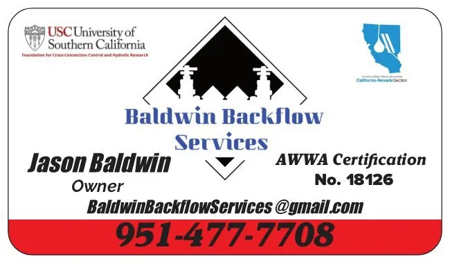 Slide of Baldwin Backflow Services