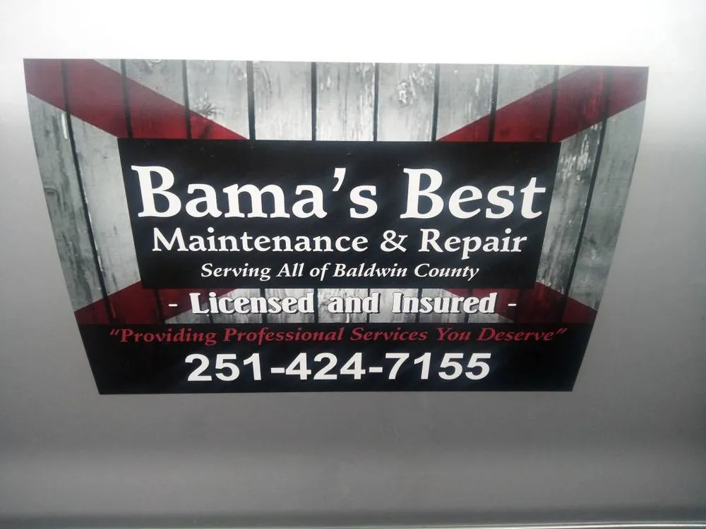 Slide of Bama's Best Maintenance  & repair