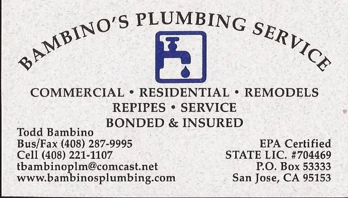 Slide of Bambino's Plumbing