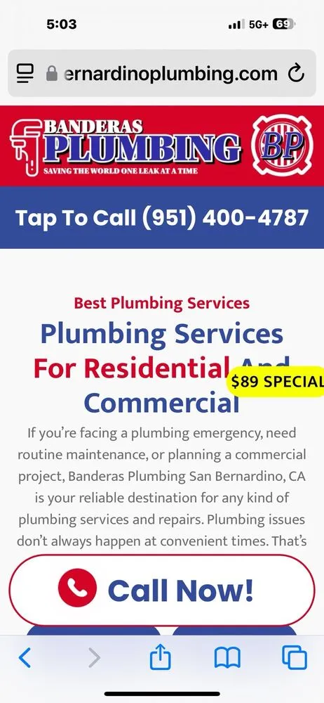 Slide of Banderas Plumbing