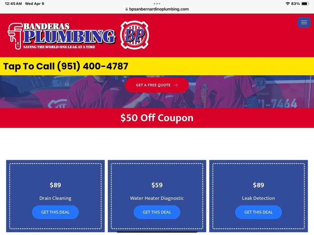 Slide of Banderas Plumbing