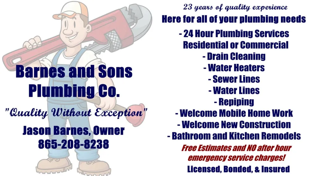 Slide of Barnes and Sons Plumbing