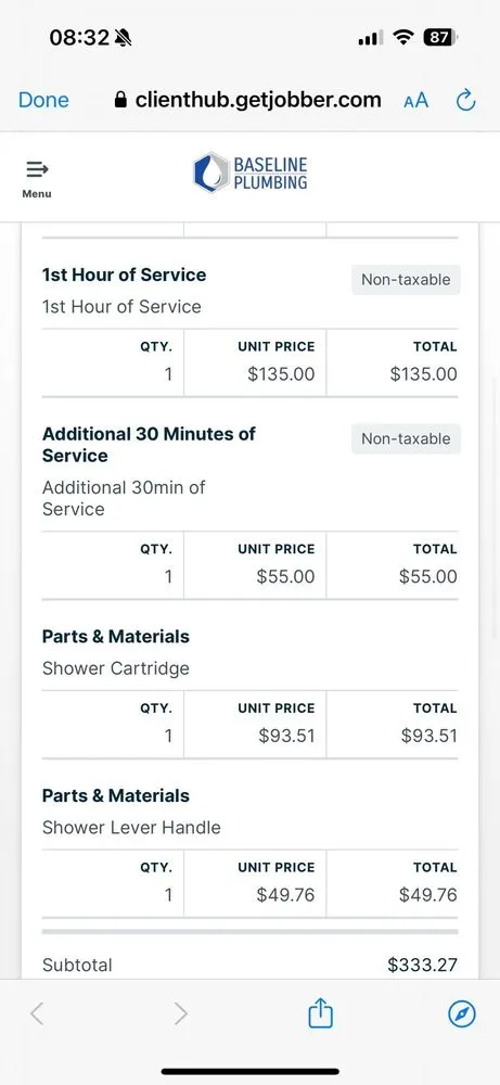 Slide of Baseline Plumbing