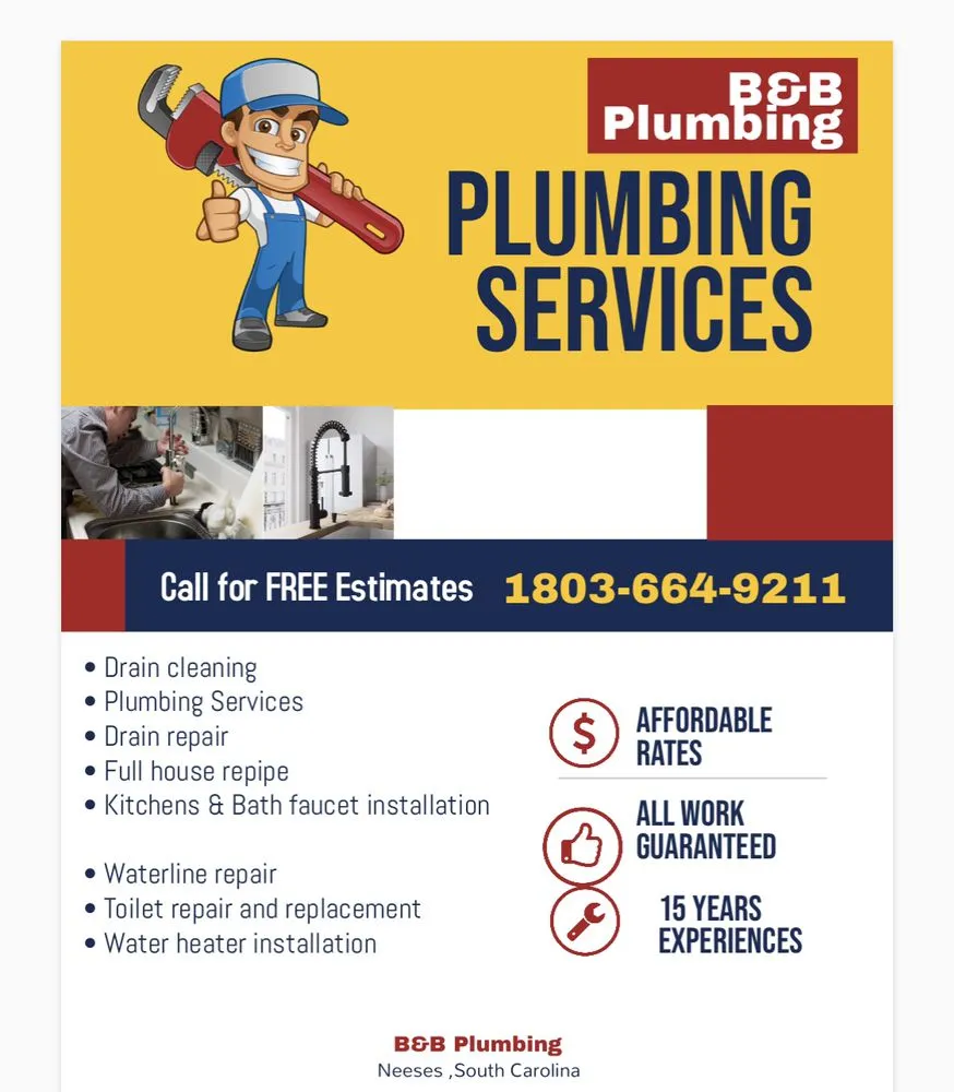Quality pipe repair service in Neeses, SC - B&B Plumbing
