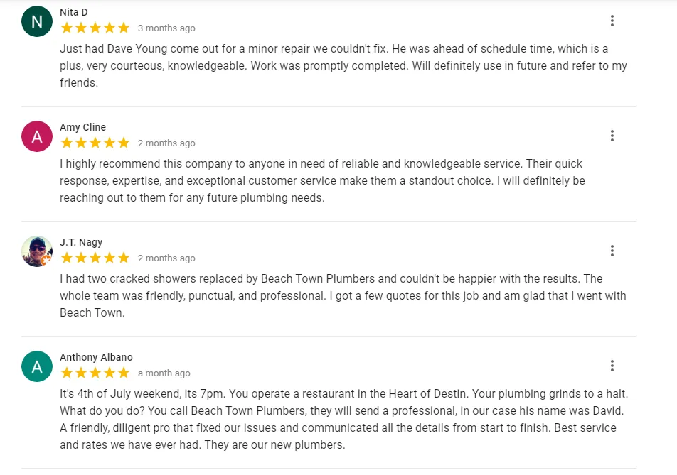 Professional drain cleaning experts serving Gulf Breeze, FL - Beach Town Plumbers