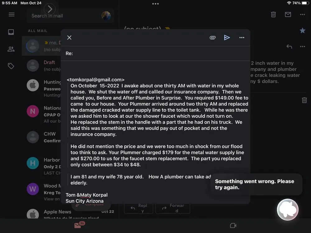 Slide of Before & After Plumbing and Drain