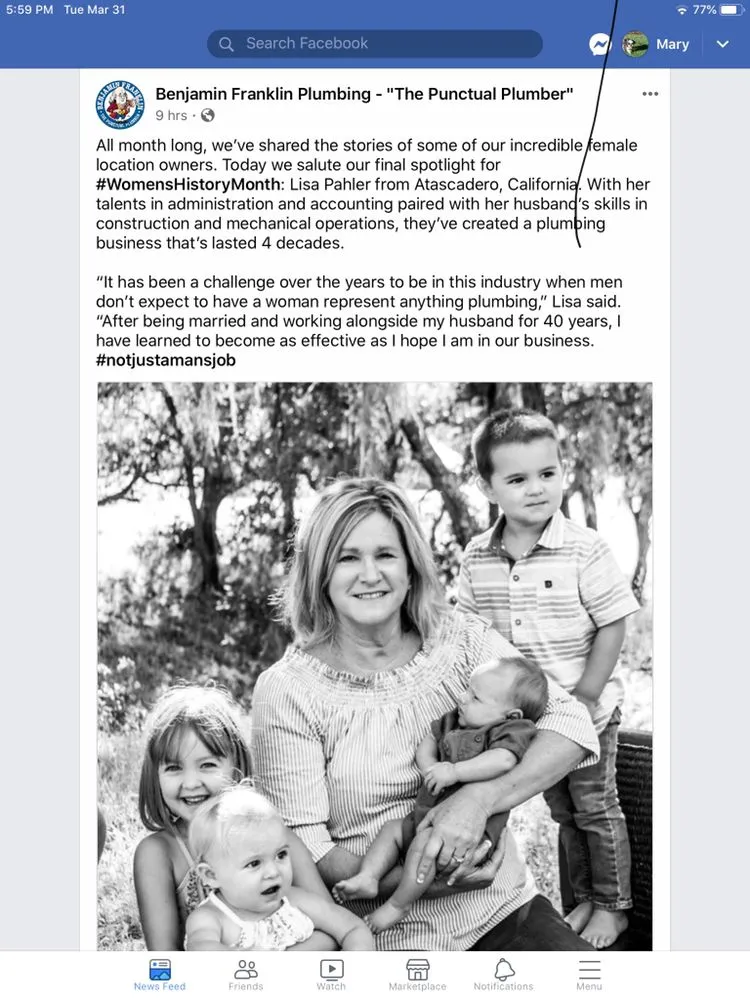 Slide of Benjamin Franklin Plumbing - Atascadero