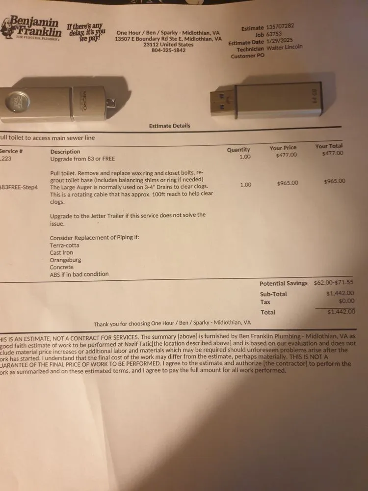 Slide of Benjamin Franklin Plumbing