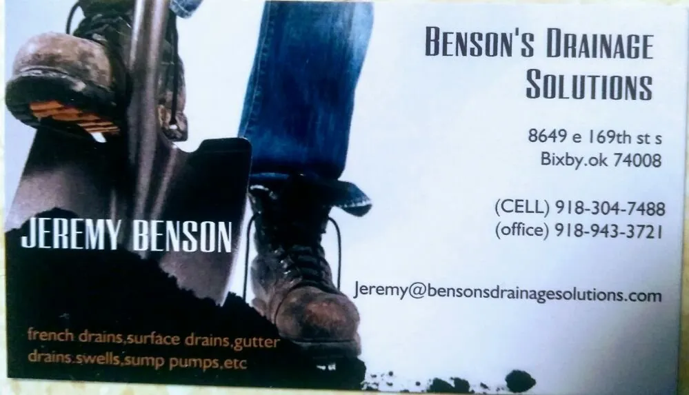 Slide of Benson's Drainage Solutions