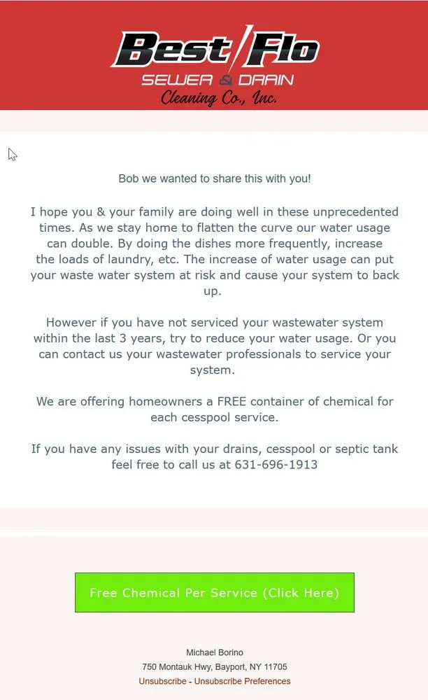 Slide of Best Flo Sewer & Drain Cleaning