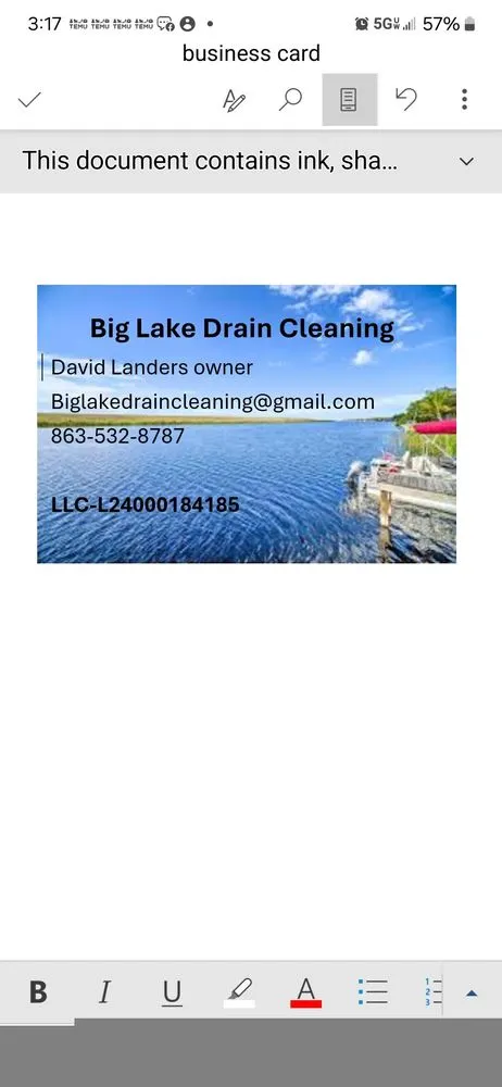Slide of Big Lake Drain Cleaning