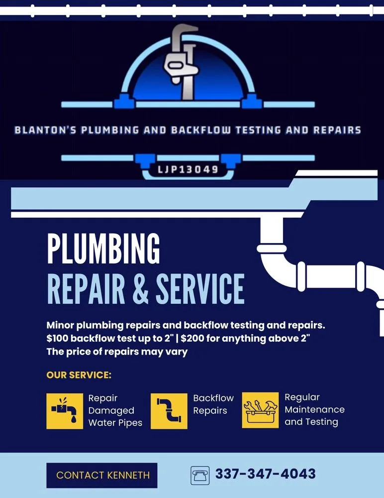 Slide of Blanton's Plumbing and Backflow Testing and Repairs
