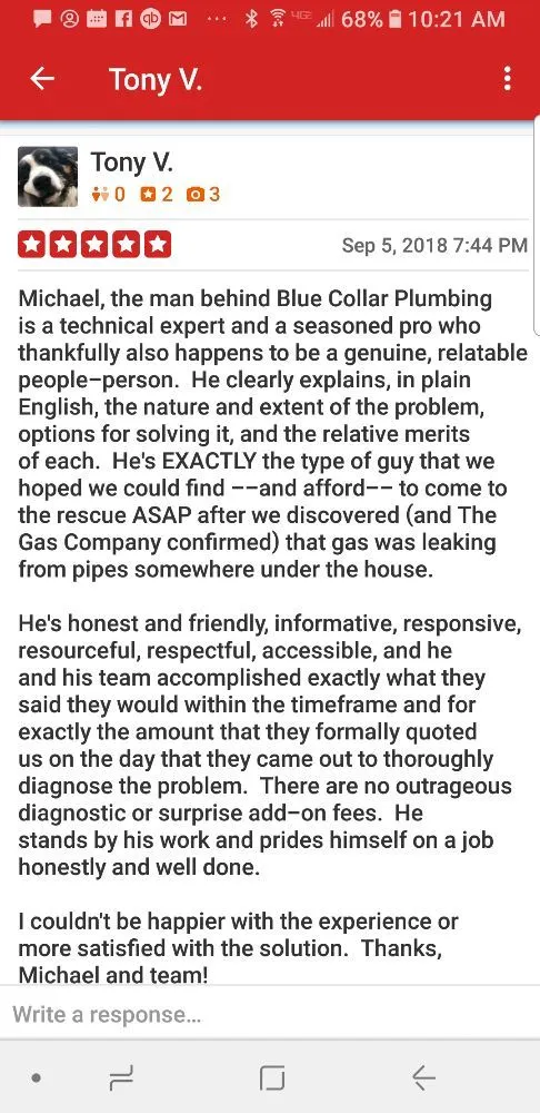 Slide of Blue Collar Plumbing and Rooter