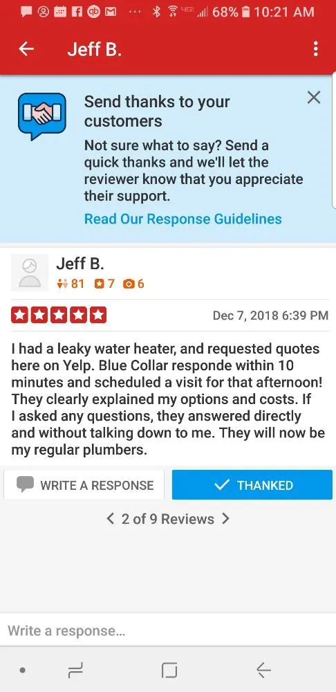 Slide of Blue Collar Plumbing and Rooter