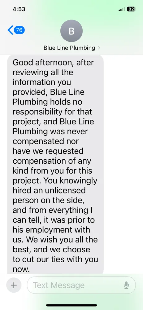Slide of Blue Line Plumbing Contractor